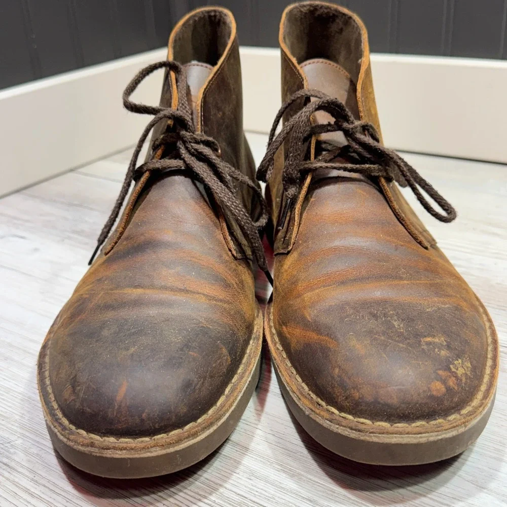 Clarks Bushacre Chukka Boot Brown 15522 Men's Sz 11 Patina